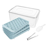 3 Layer Ice Cube Tray Mold Home Ice Compartment Press for Freezer Storage - Front View