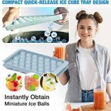 3 Layer Ice Cube Tray Mold Home Ice Compartment Press for Freezer Storage - Top-Down View