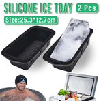 2PCS Reusable Silicone Ice Blocks Large Cube Tray for Drinks and Cocktails