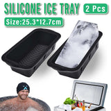 2PCS Reusable Silicone Ice Blocks Large Cube Tray for Drinks and Cocktails