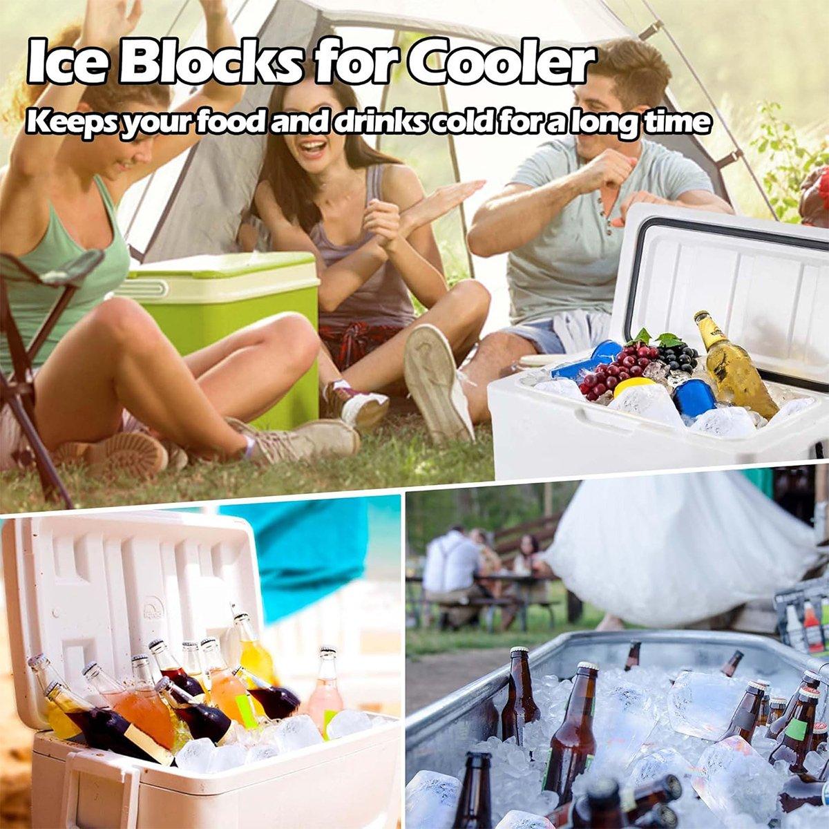 2PCS Reusable Silicone Ice Blocks Large Cube Tray for Drinks and Cocktails