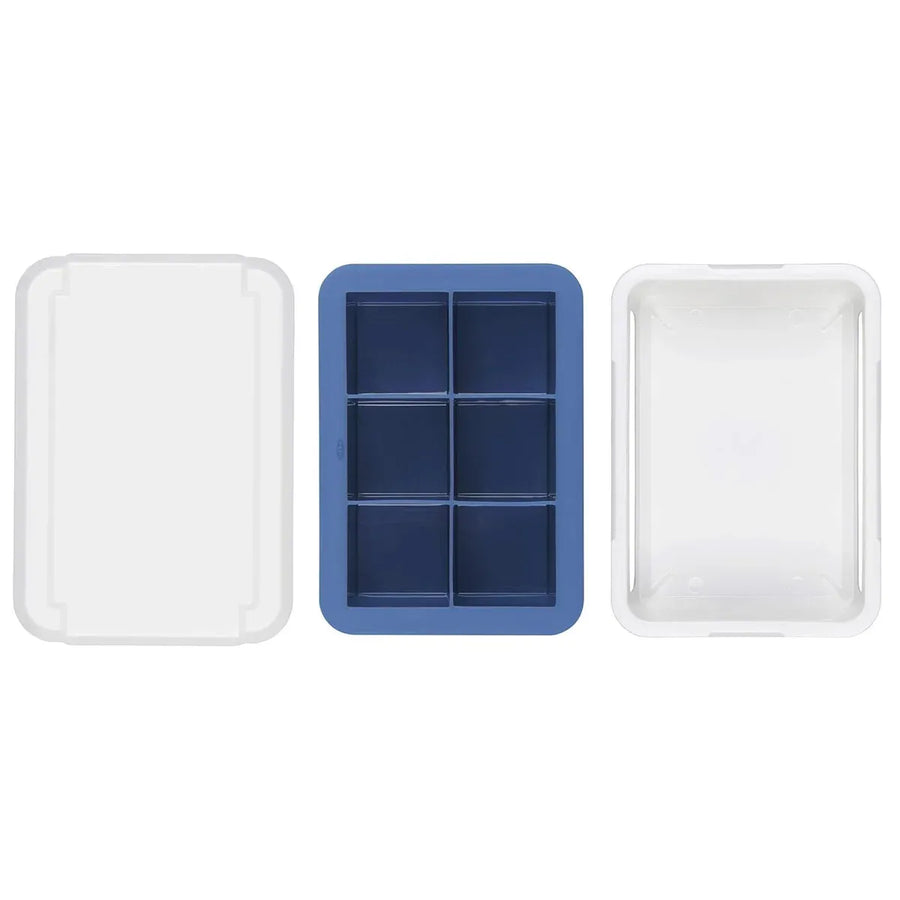3-Piece 6-Cell Ice Cube Tray Set with Lid and Storage Container