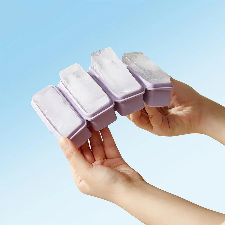 Silicone Ice Cube Moulds with Lid Bar Ice Compartment Home Ice Box for Drinks - Green