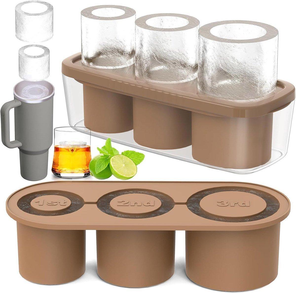 Silicone Ice Cube Tray for 20oz 30oz 40oz Tumbler Easy Release Reusable Mold - Yellow