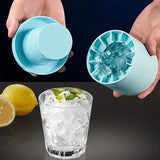 Silicone Ice Cube Tray Mould Ice Box Compartment Bucket for Easy Ice Making - Yellow - Low Angle