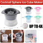 4PCS Whiskey Cocktail Sphere ICE Ball Mold Cube Maker Jelly Silicone Mould Set - Grey