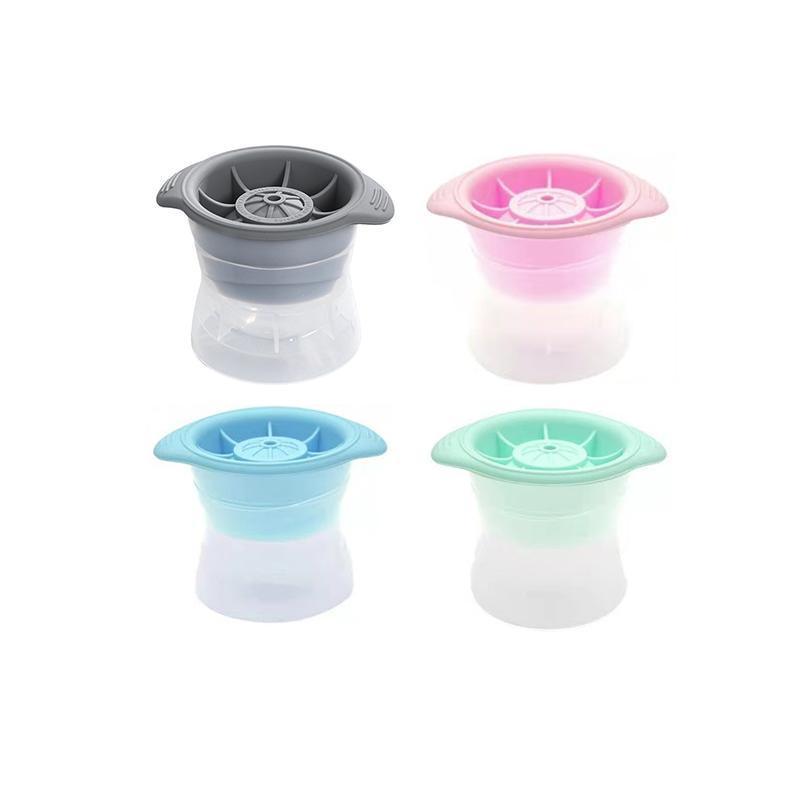 4PCS Whiskey Cocktail Sphere ICE Ball Mold Cube Maker Jelly Silicone Mould Set - Grey