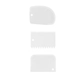 3Pcs Dough Cutter Icing Scraper Kitchen Tool Pastry Bowl Divider Bench Fondant - Blue