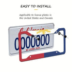 2pcs Aluminium Alloy License Plate Frame Number Plate Bezel Car Accessories