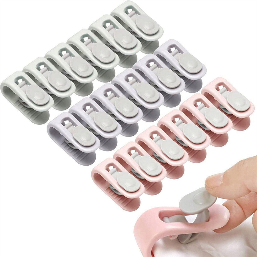 10/20pcs Quilt Retainer Cover Clips Invisible Needle-Free Thumb Buckle Bedding - Pink-10pcs