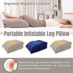 Inflatable PVC Leg Pillow Wedge Triangle Foot Cushion Flocking - Grey