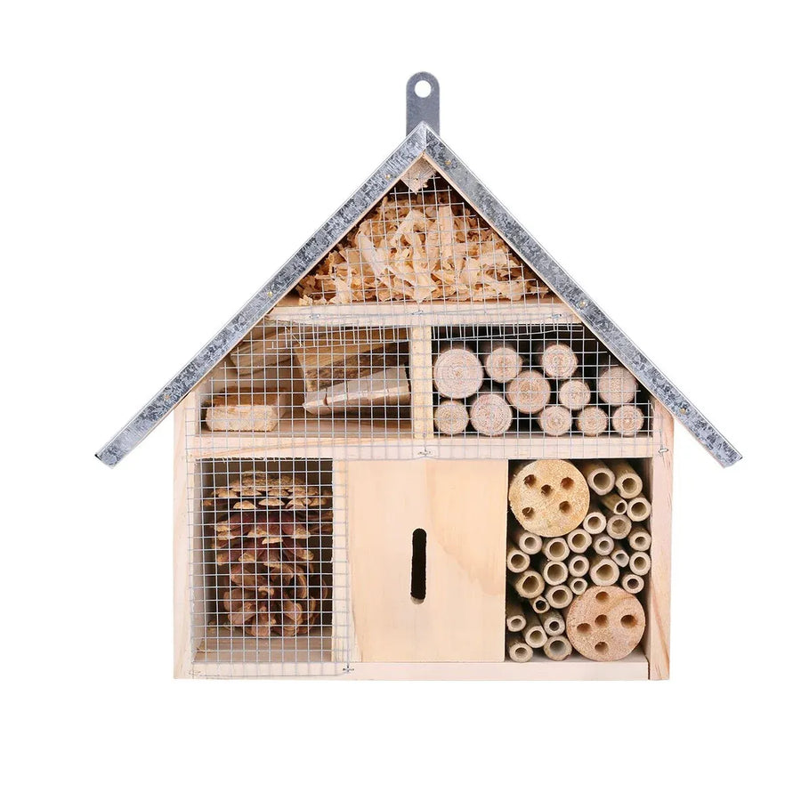 Wooden Insect House Garden Bee Bug Hotel Hanging Habitat Box