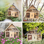 Wooden Insect House Garden Bee Bug Hotel Hanging Habitat Box