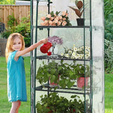 5 Tier Garden PVC Plant Insulation Warming Shed Conservatory Cover No Brackets - Rear View