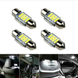 4PCS 31mm 7020 4SMD LED Festoon Interior Dome Map Light Bulbs 12V White - Rear View