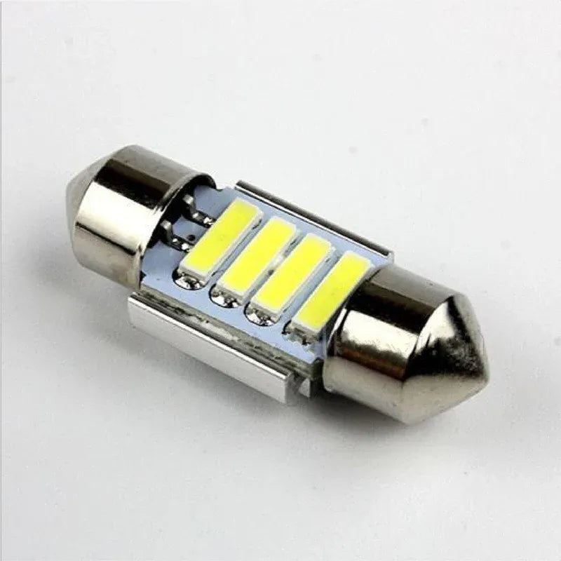 4PCS 31mm 7020 4SMD LED Festoon Interior Dome Map Light Bulbs 12V White
