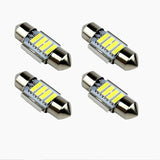 4PCS 31mm 7020 4SMD LED Festoon Interior Dome Map Light Bulbs 12V White - Front View