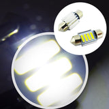 4PCS 31mm 7020 4SMD LED Festoon Interior Dome Map Light Bulbs 12V White - Top-Down View