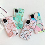 Rainbow Case for iPhone 14 13 12 11 Pro Max XR XS Marble Phone Shockproof Cover Silicone - For iphone 14