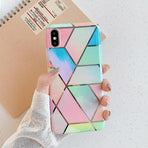 Rainbow Case for iPhone 14 13 12 11 Pro Max XR XS Marble Phone Shockproof Cover Silicone - For iphone 14 Plus