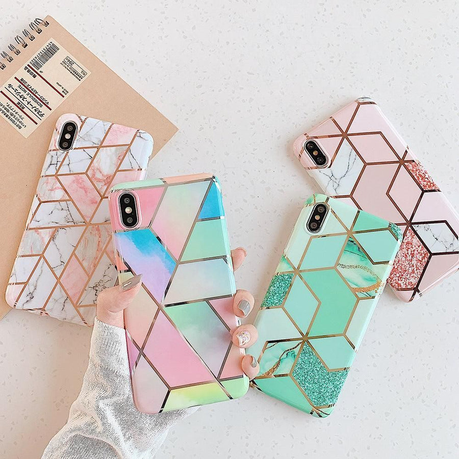 Rainbow Case for iPhone 14 13 12 11 Pro Max XR XS Marble Phone Shockproof Cover Silicone - For iphone 14 Plus