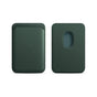 Leather Card Holder Wallet Pocket for iPhone 14 13 Pro Max with Snap-On Attachment - Green