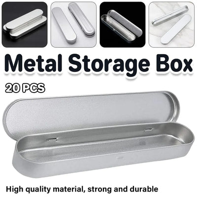 20PCS Metal Pencil Box Storage Case Tin Pen Holder Durable Packaging Organizer