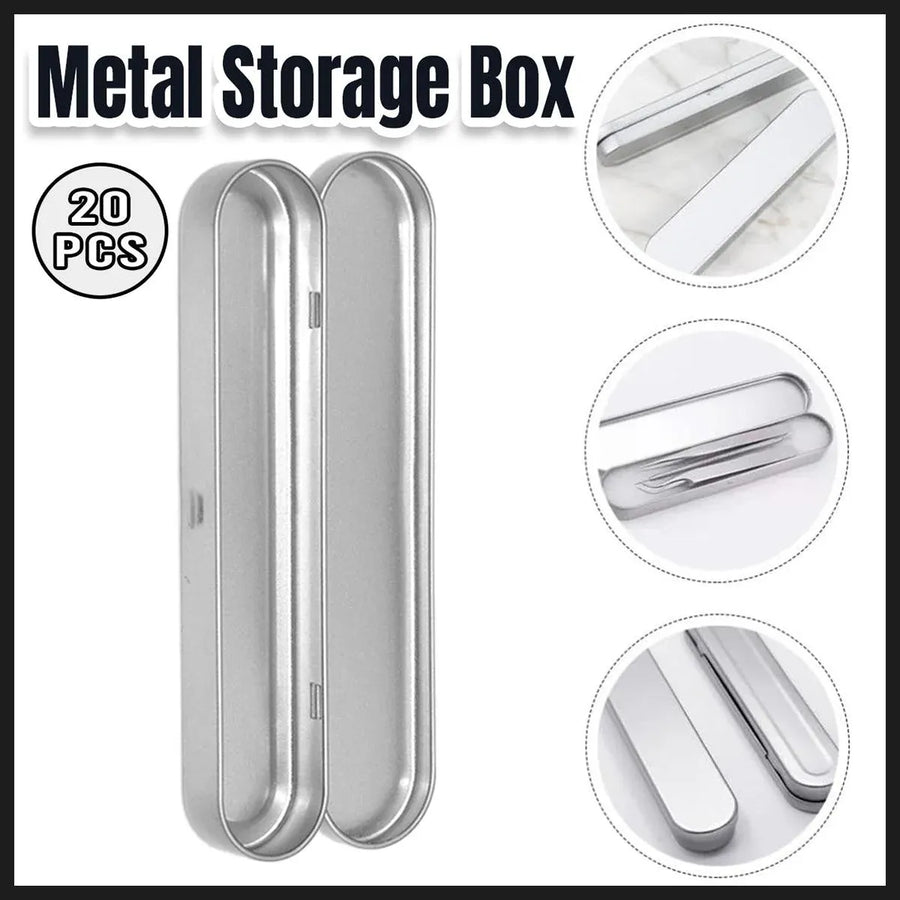20PCS Metal Pencil Box Storage Case Tin Pen Holder Durable Packaging Organizer