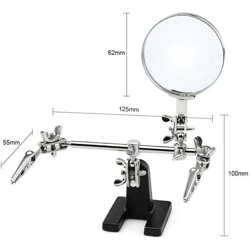 Helping 3rd Hand Soldering Iron Hobby Tool Vise Clamp Magnifying Glass with Station