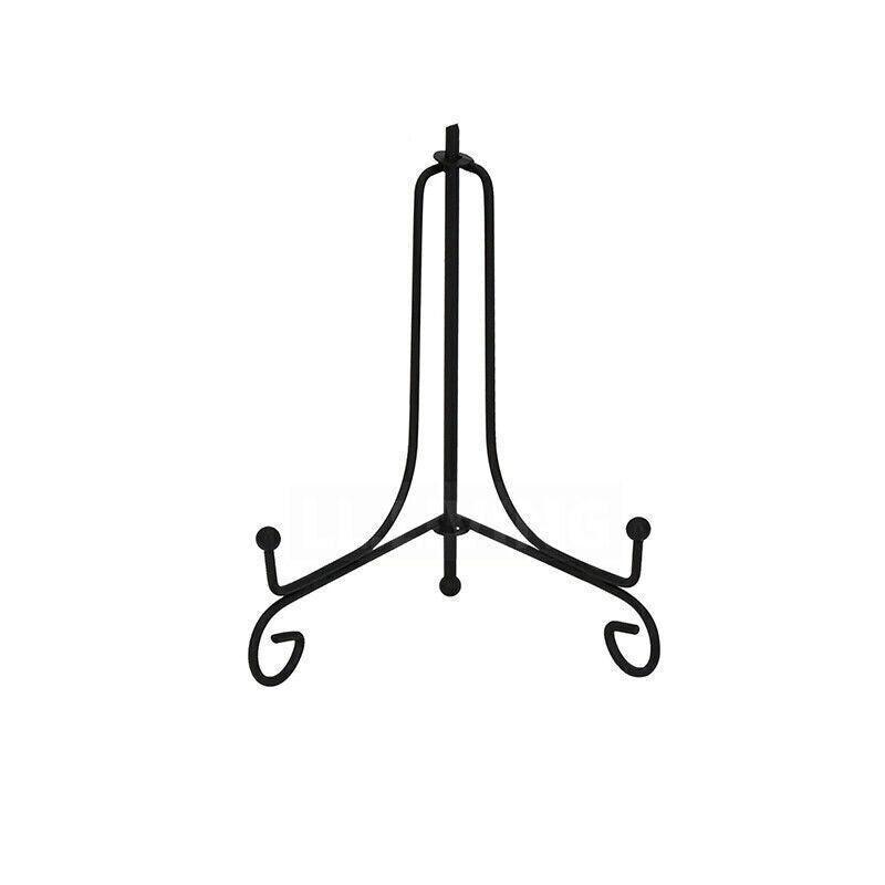 Plate Stands Iron Display Easel Photo Picture Bowl Dish Book Holder Frame Black - 10 Inch