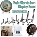 Plate Stands Iron Display Easel Photo Picture Bowl Dish Book Holder Frame Black - 4 Inch