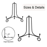 Plate Stands Iron Display Easel Photo Picture Bowl Dish Book Holder Frame Black - 4 Inch - Extra Image