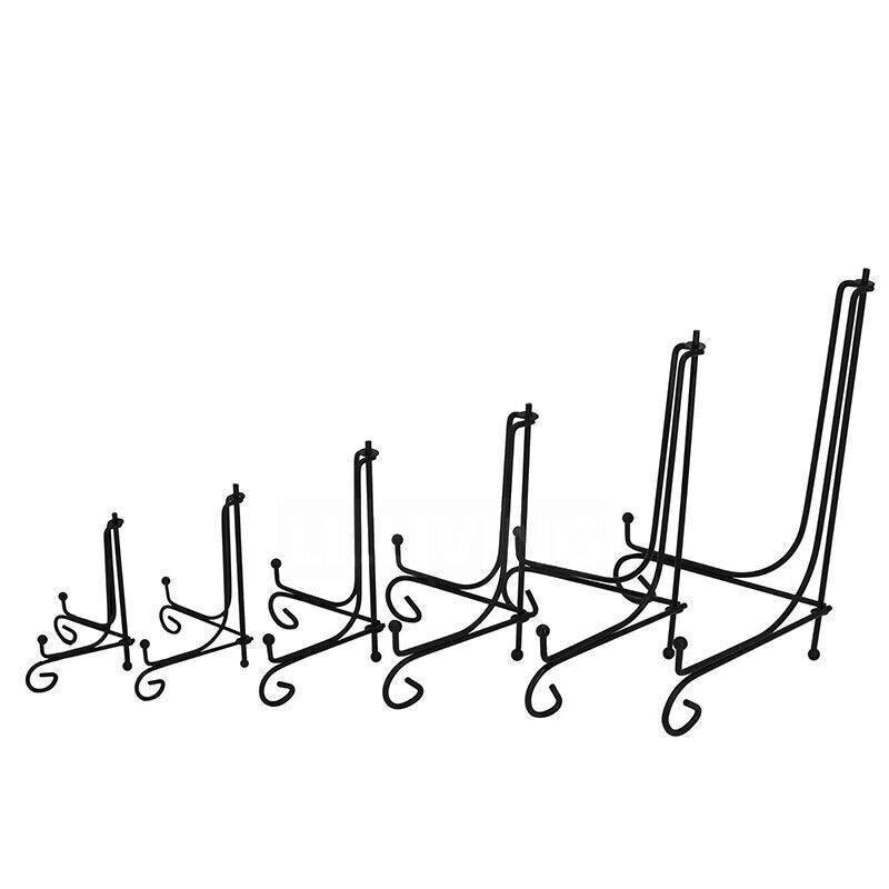 Plate Stands Iron Display Easel Photo Picture Bowl Dish Book Holder Frame Black - 4 Inch