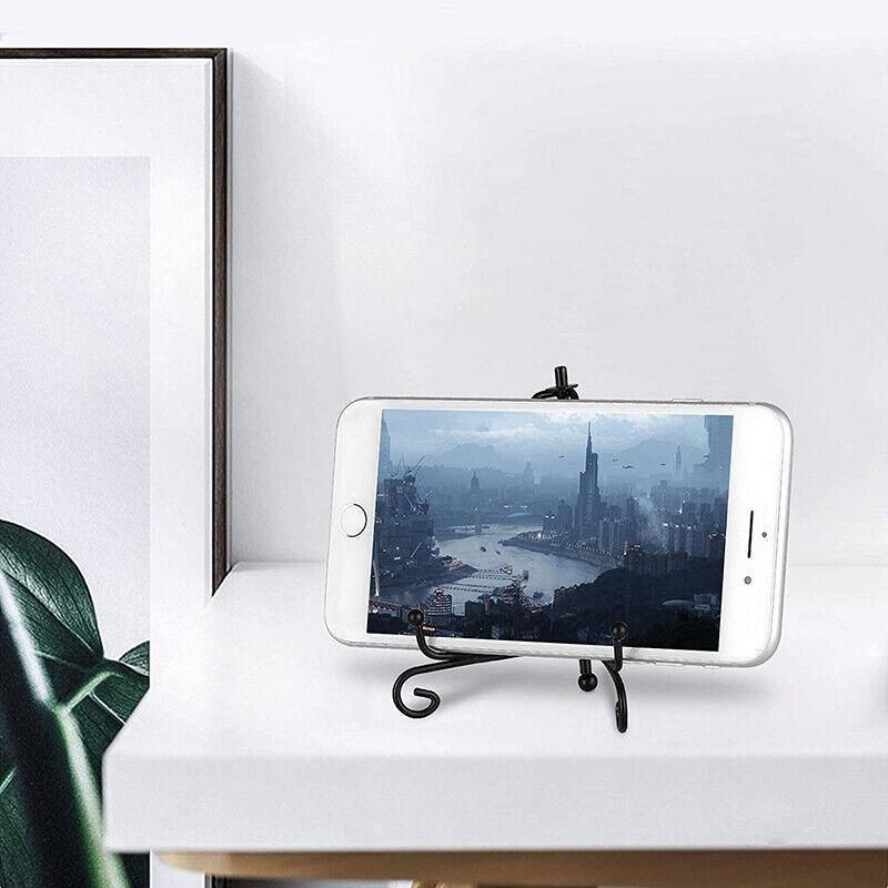 Plate Stands Iron Display Easel Photo Picture Bowl Dish Book Holder Frame Black - 5 Inch