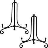 Plate Stands Iron Display Easel Photo Picture Bowl Dish Book Holder Frame Black - 5 Inch - Side View