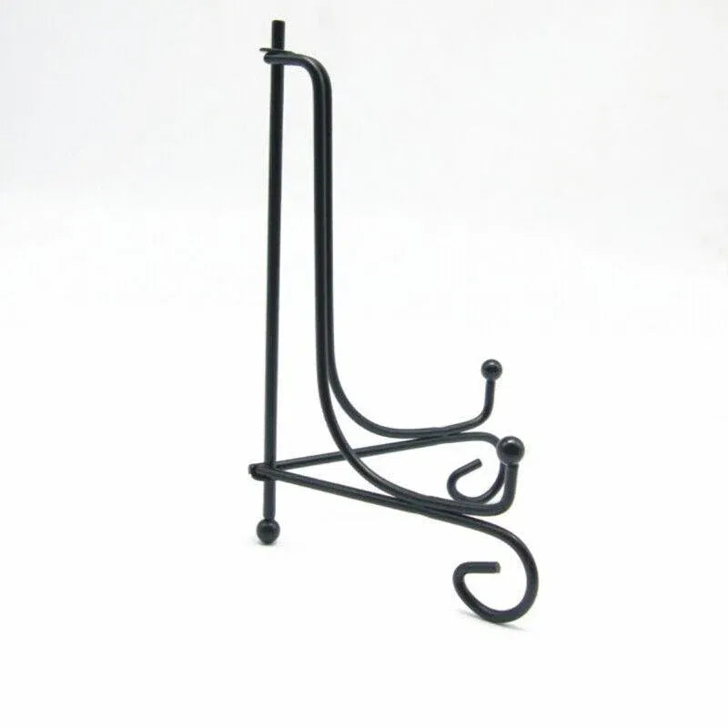 Plate Stands Iron Display Easel Photo Picture Bowl Dish Book Holder Frame Black - 7 Inch