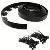 L Shaped Garden Edging Border Landscape Grass Lawn Stone Edge Fence Strip - Black - Close-Up Angle