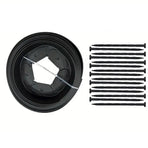 L Shaped Garden Edging Border Grass and Stone Landscape Barrier Retaining Strip - Black