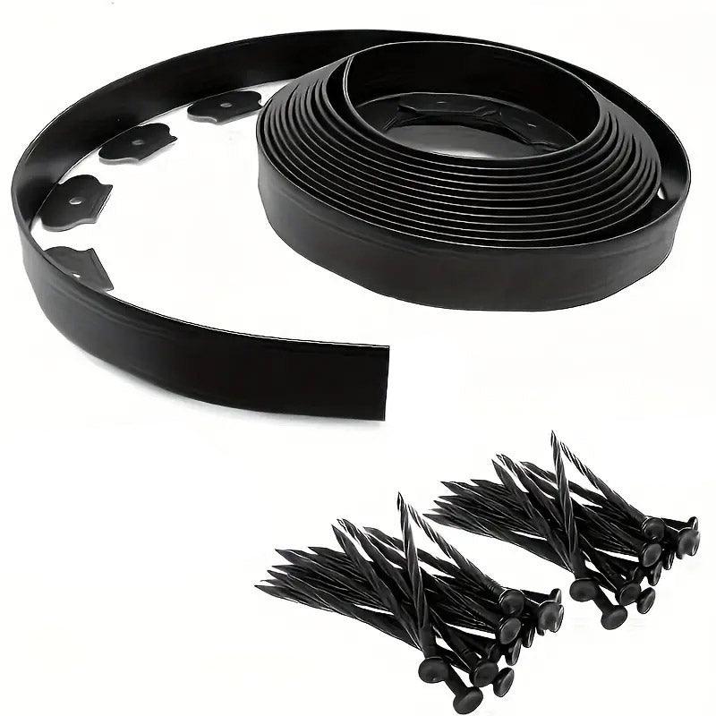L Shaped Garden Edging Border Landscape Grass Lawn Stone Edge Fence Strip - Green