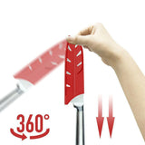 Plastic Knife Sheath Edge Guard Cover Scabbard Slicing Blade Red Protector Chef - Japanese Scabbard- 5in - Top-Down View