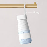 Mini Pocket Umbrella Anti-UV Sun/Rain Windproof 6 Folding Ultra Light Umbrella - Khaki - 45-Degree Angle