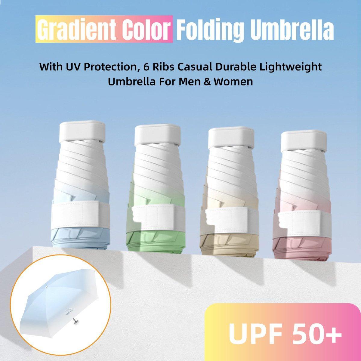 Mini Pocket Umbrella Anti-UV Sun/Rain Windproof 6 Folding Ultra Light Umbrella - Purple