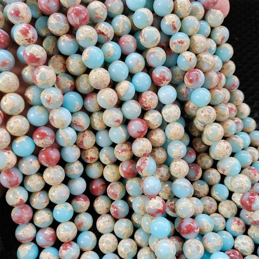 Blue Shoushan Stone Beads Blue Emperor Stone Beads Semi-finished DIY Accessories