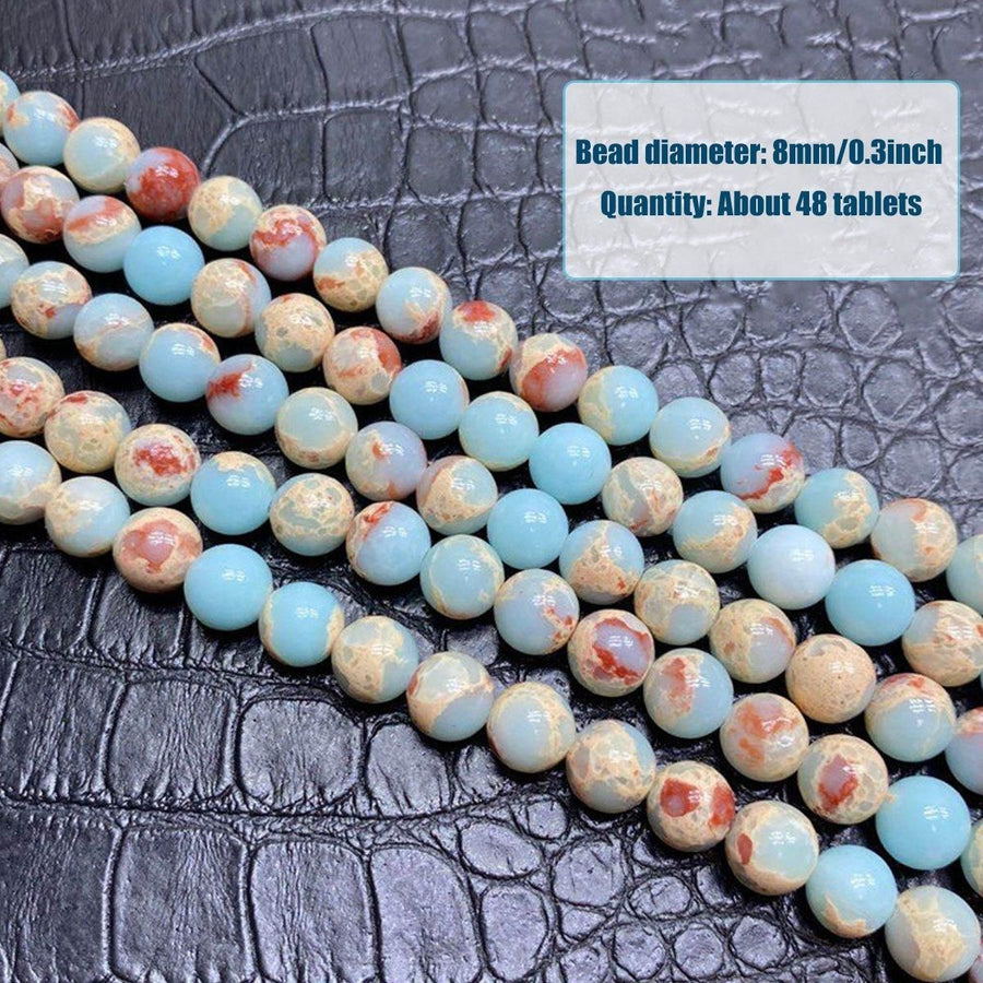 Blue Shoushan Stone Beads Blue Emperor Stone Beads Semi-finished DIY Accessories