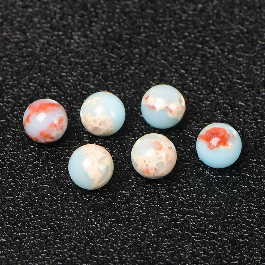 Blue Shoushan Stone Beads Blue Emperor Stone Beads Semi-finished DIY Accessories