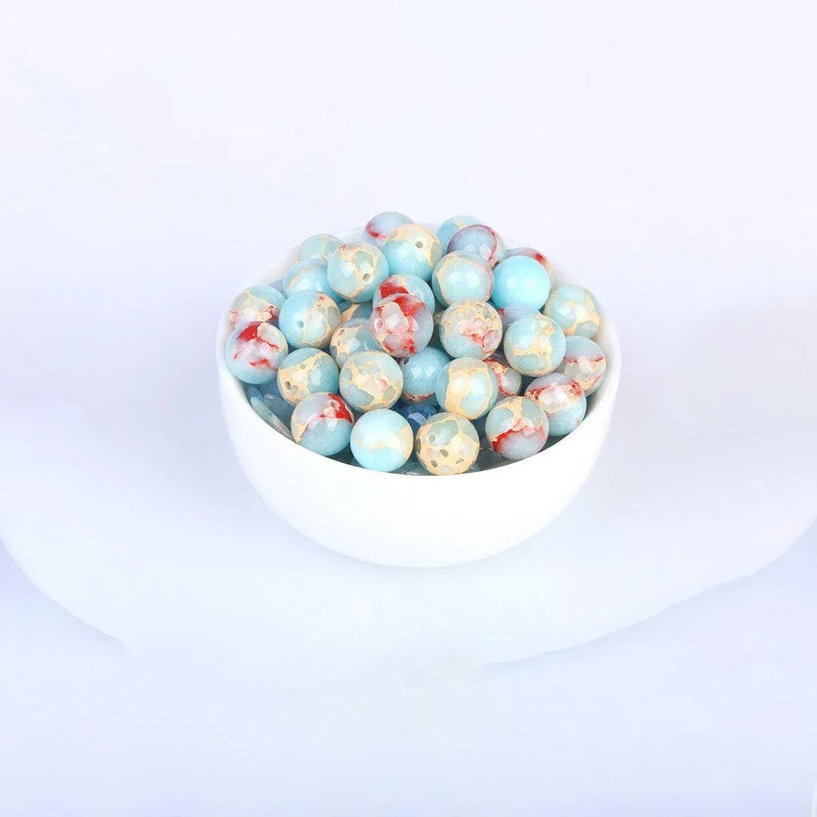 Blue Shoushan Stone Beads Blue Emperor Stone Beads Semi-finished DIY Accessories