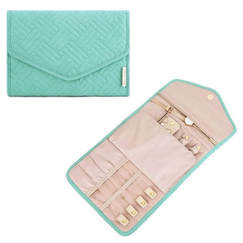 Periea Travel Jewellery Roll -Jewellery Travel Pouch Portable Case Box Organiser - Green