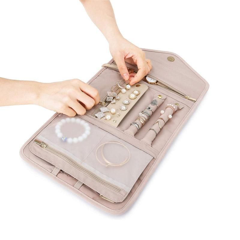 Periea Travel Jewellery Roll -Jewellery Travel Pouch Portable Case Box Organiser - Green