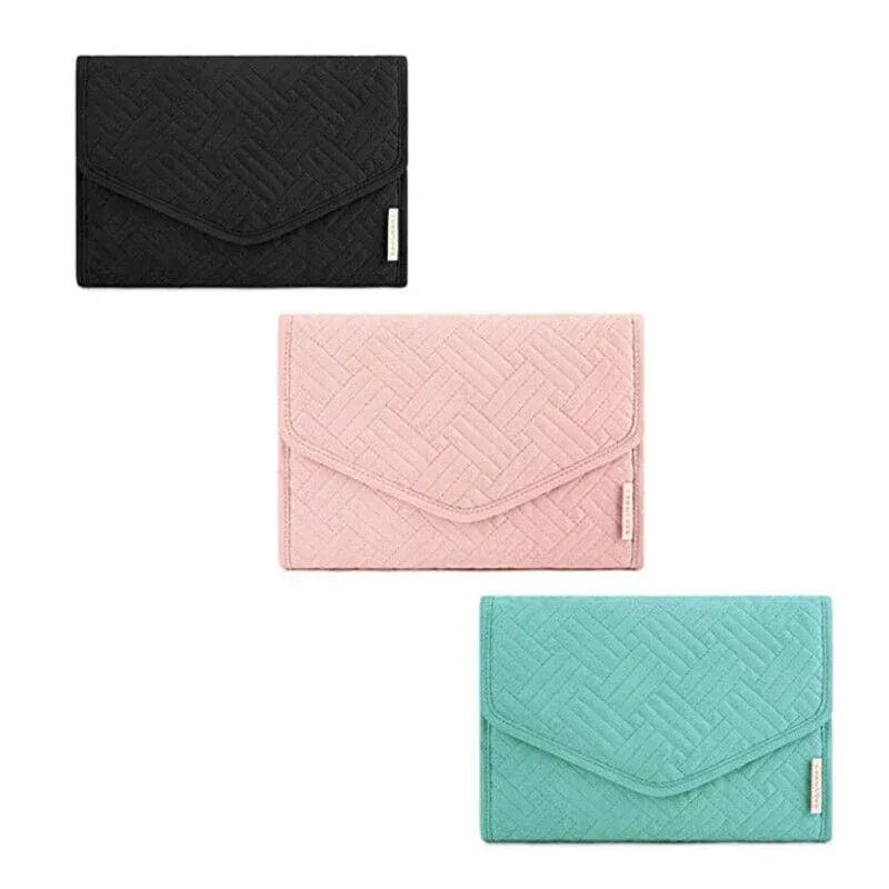 Periea Travel Jewellery Roll -Jewellery Travel Pouch Portable Case Box Organiser - Pink