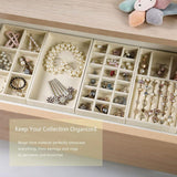 4PCS Flannel Jewelry Storage Trays Necklace Ring Earrings Organizer - Top-Down View